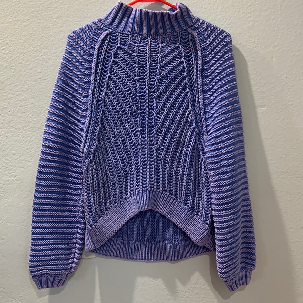 Free People Mock Neck Purple Sweater